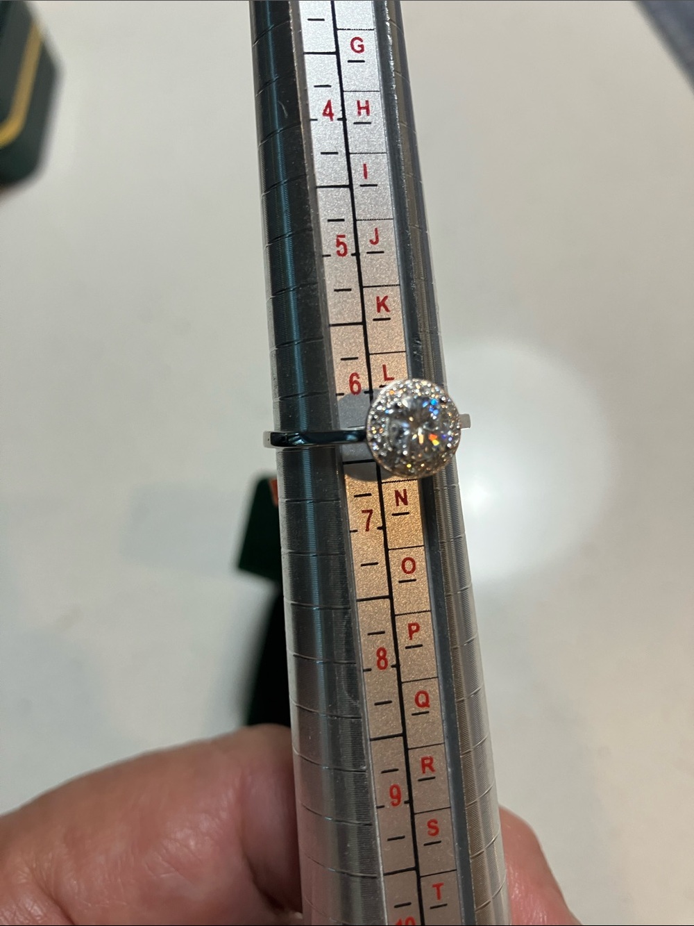 Sterling Silver and Moissanite 3/4 carat Halo Ring with Clear Sparkle - Picture 2 of 5